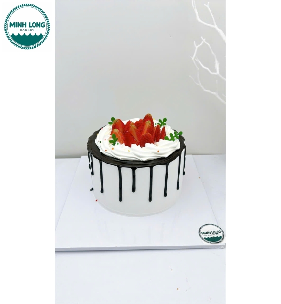 Bánh Kem trái cây tone trắng  mix socola 
